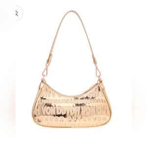 Von Dutch Rose Gold Embossed Logo Shoulder Bag